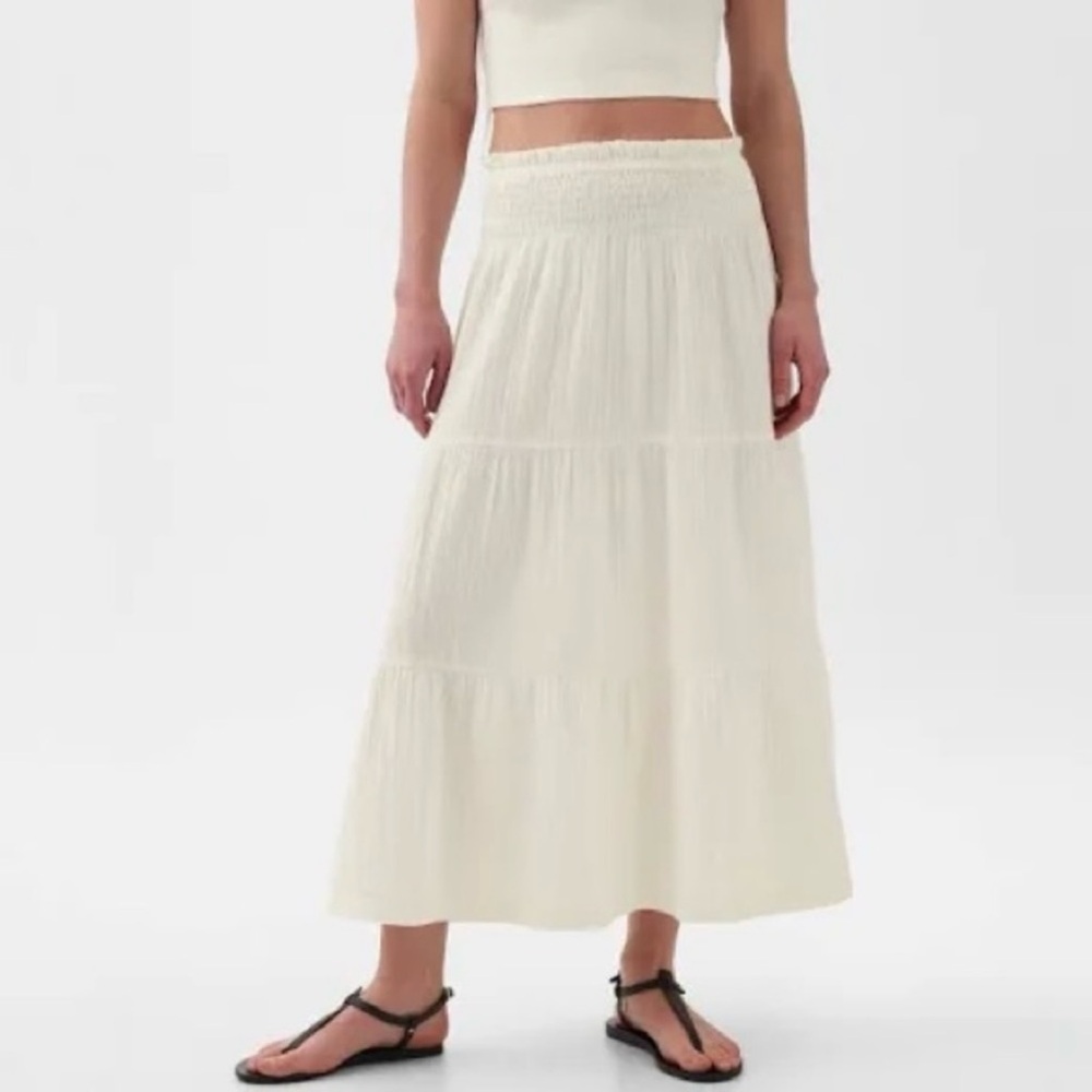 White Tiered Maxi Skirt